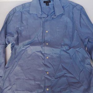 Land's End blue dress shirt small checks
